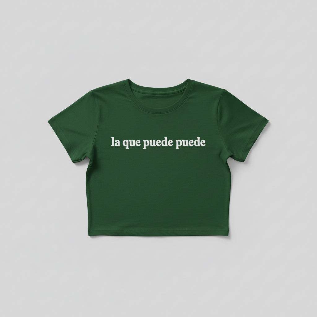 LA QUE PUEDE PUEDE - Dark Green Crop Top
